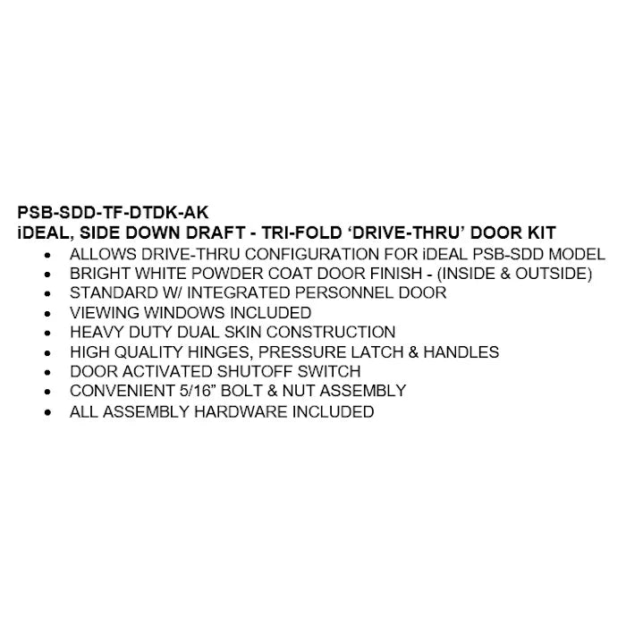 iDEAL Side Downdraft Paint Booth Rear Tri-Fold Drive-Thru Door Kit Features