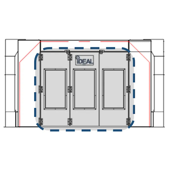 iDEAL Side Downdraft Paint Booth Rear Tri-Fold Drive-Thru Door Kit
