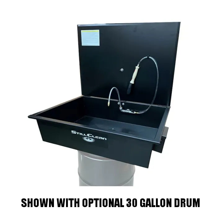 StillClean SC-30W Sink Style Solvent Parts Washer Shown with Optional 30-Gallon Drum