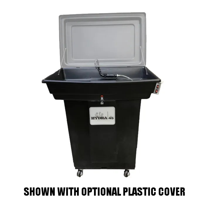 StillClean H-45NT Portable Aqueous Parts Washer Shown with Optional Plastic Cover