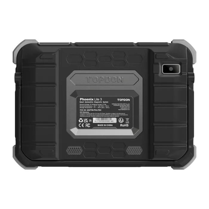 TOPDON Phoenix Lite 3 Integrated Diagnostic Tablet Rear