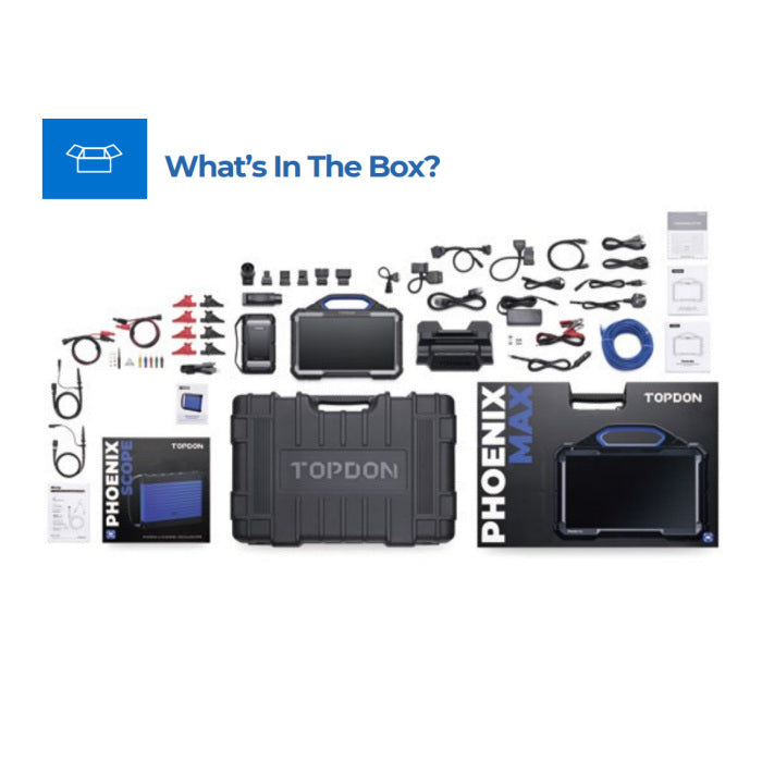 TOPDON Phoenix Max Integrated Diagnostic Tabletwith Phoenix MDCI Pro (VCI Dongle)What's In The Box