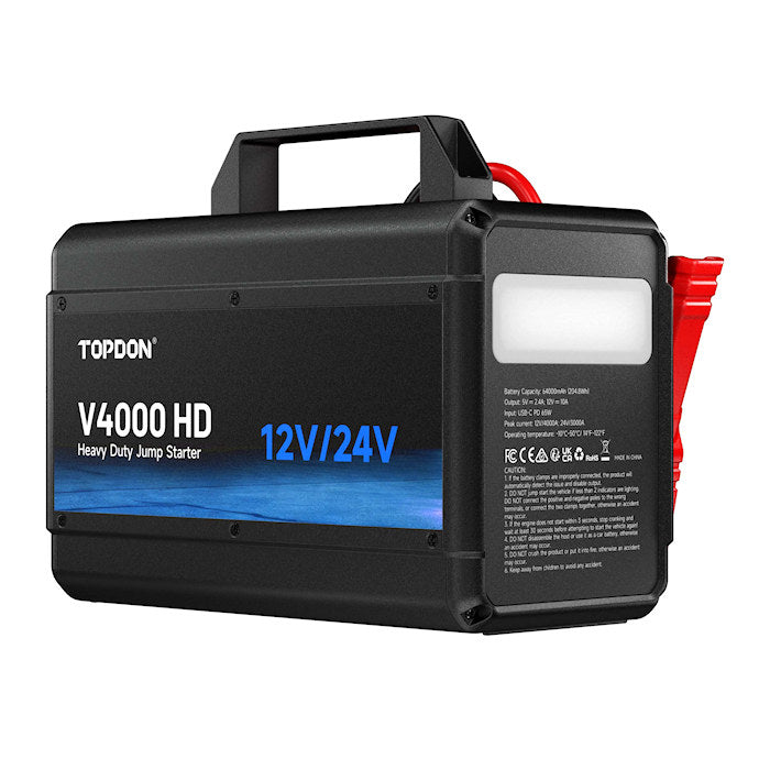 TOPDON V4000HD 12V/24V 4000A Jump Starter Rear 