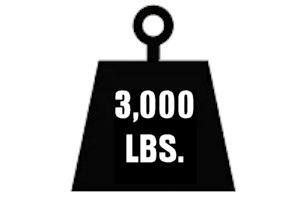 3,000 lbs. Capacity 