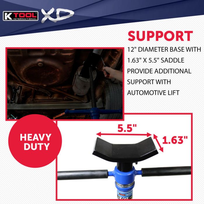 K Tool KTIXD61077 3/4 Ton Under Hoist Jack Stand with Pedal