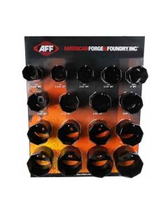 AFF 18580P 8-Point Axle Nut Socket Set with Display Board, Peg Hooks, and Mounting Hardware