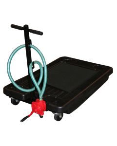 AFF 8878 18 Gallon Portable Low-Profile Oil Drain with Rotary Hand Pump 