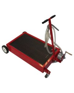 AFF 8877 15 Gallon Portable Low-Profile Steel Oil Drain with Rotary Hand Pump 