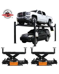 Atlas Apex 9 ALI Certified Four Post Lift 9,000 lbs. Capacity + RJ6BK Air Hydraulic Rolling Jacks 6,000 lbs. Capacity Combo 