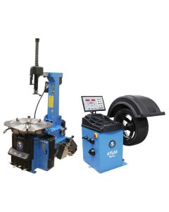 Atlas TC755 Tilt-Back Wheel Clamp Tire Changer + Atlas WB49-2 2D Computer Wheel Balancer Combo 
