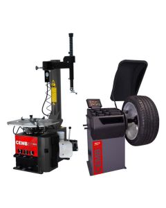CEMB SM825EVO Swing Arm Tire Changer + EZ10 3D Data Entry Wheel Balancer Combo