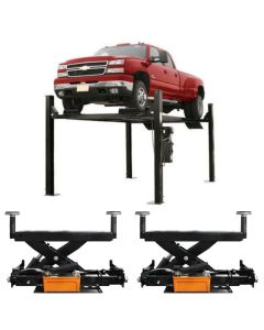 Atlas Garage Pro 9000 Four Post Lift 9,000 lbs. Capacity + RJ6BK Air Hydraulic Rolling Jacks 6,000 lbs. Capacity Combo 