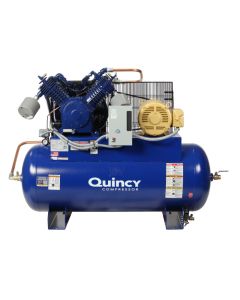 Quincy 2153D12HCA23M QT-15 Max Reciprocating Air Compressor QT Max Package 15HP 230 Volt 3 Phase 120 Gallon Horizontal Tank 