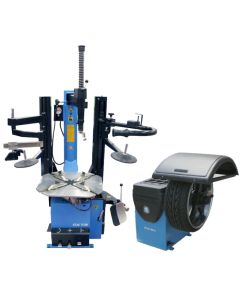 Atlas TC289DAA Dual Assist Arm Wheel Clamp Tire Changer + Atlas WB11 Self-Calibrating Computer Wheel Balancer Combo 