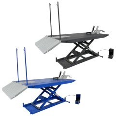 ASEplatinum M-1500C-HR High Rise Motorcycle Lift Available in Blue or Black