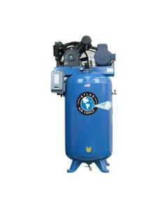 Atlas Air Force AF8 Two Stage 5HP 80 Gallon Air Compressor 220V 1 Ph Commercial Reciprocating Vertical Tank 
