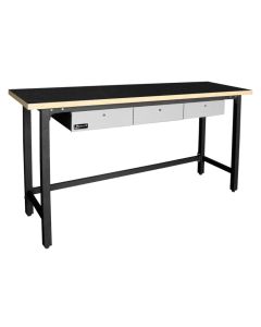 Homak 79" Steel Workbench with 3 Drawers and Woodtop