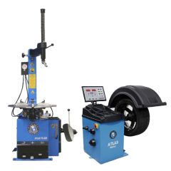 Atlas TC229 Electric/Pneumatic Wheel Clamp Tire Changer + Atlas WB49-2 Self-Calibrating 2D Computer Wheel Balancer Combo 