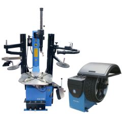 Atlas TC289DAA Dual Assist Arm Wheel Clamp Tire Changer + Atlas WB11 Self-Calibrating Computer Wheel Balancer Combo 